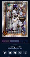 DIGITAL TOPPS BUNT Luisangel Acuna RC CHROME UPDATE 25 SUPER RARE PRISM Read