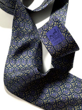 HERMES VINTAGE CIRCLES SPIRAL TIE ART NOUVEAU ARTISTIC HIGH END FRANCE GRAY