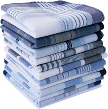 Assorted Men'S Handkerchief Plaid 100 Cotton Handkerchiefs Soft Hankies