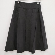 MARGARET HOWELL 578-6132016 Linen Size 1 Long skirt black 4-0603M  