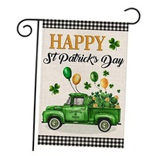 Happy St Patrick's Day Garden Flag Vertical Double Sided,Buffalo 12x18 Inch