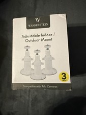 Wasserstein Adjustable Indoor/Outdoor Wall Mount - 2 Pack, White Security Metal
