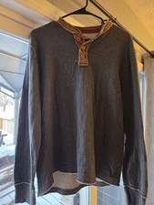 Men's Carbon 2 Cobalt 1/4 Snap Pullover Sweater Medium, 100 Cotton, Gray