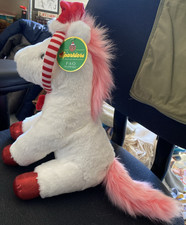 Sparklers FAO Schwartz Christmas 12" horse plush with headband