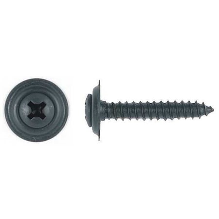 Zoro Select 1641Pk Sheet Metal Screw, #8 X 1 In, Black Phosphate Steel Oval