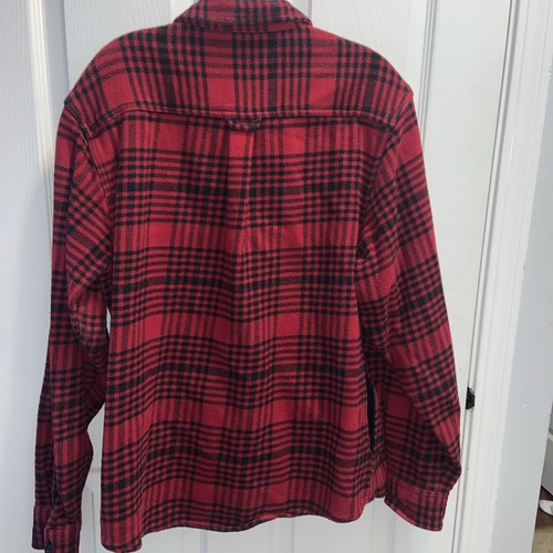 Woolrich Flannel Mens XL Buffalo Plaid Red Shirt Jacket Pockets Shacket - Picture 7 of 8