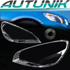 A Pair Front Headlight Headlamp Lens + Sealant Glue For Volvo S60 V60 2011-2013