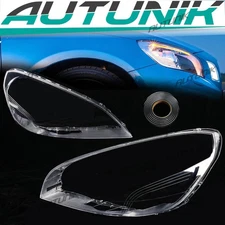 A Pair Front Headlight Headlamp Lens + Sealant Glue For Volvo S60 V60 2011-2013