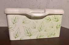Huggies Baby Wipes Empty Box Container Green Leaf Design Plastic Dispenser Lid