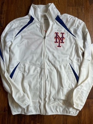 G-III 4Her Carl Banks MLB Men s  White New York Mets Full Zip Track Jacket Large