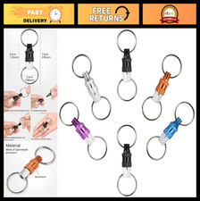 Detachable Quick Release Keychain with 2 Split Rings - Key Ring Pull Apart Acces