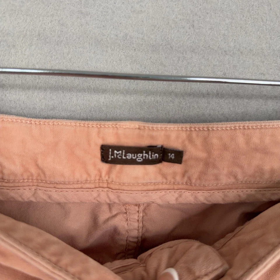 Pantalones de mezclilla informales chinos al tobillo elásticos melocotón rosa 14 para mujer J McLaughlin Foto 4 de 4