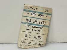 March 29, 1991 B. B. King Concert Ticket Stub The Chance BB King Poughkeepsie NY