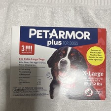 PetArmor Plus Flea Tick Drops XL Dog 89-132 lb Adult 3 Doses