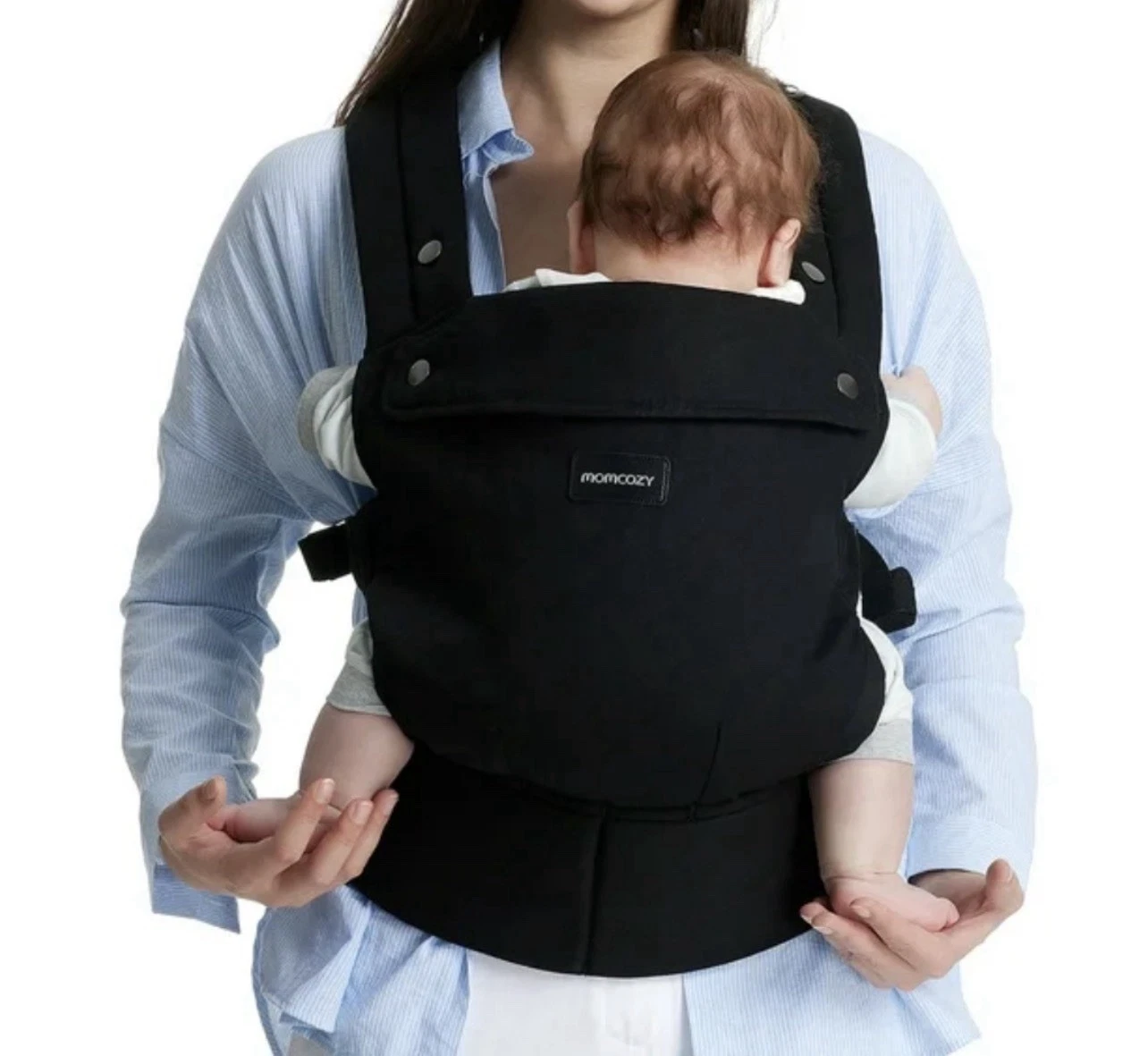Momcozy Baby Carrier - Ergonomic, Cozy and Lightweight -7-44lbs - Black