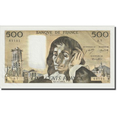 [#642923] Frankreich, 500 Francs, Pascal, 1968, 1968-12-05, UNC(63), Fayette:71.02, 