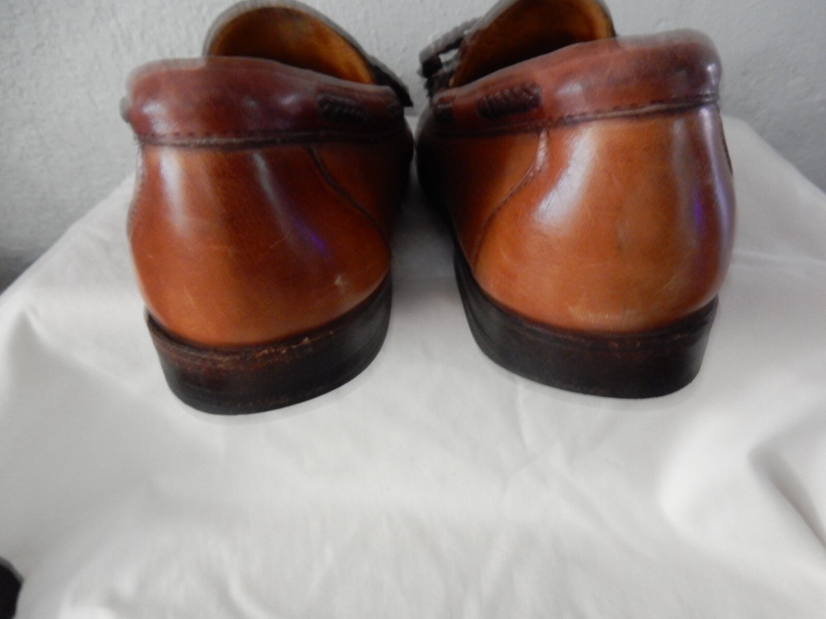 Allen Edmonds Tan Mahogany Kiltie Loafers Shoes, leather  display picture 3