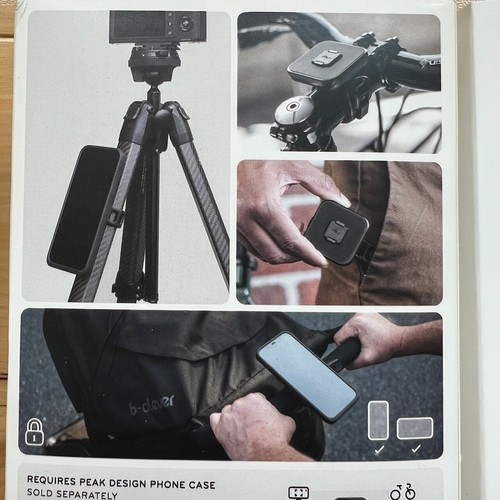 Peak Design Universal Bar Mount M-BM-AB-BK-1 Phone Mount for Bicycle Motorcycle - Photo 8 sur 9