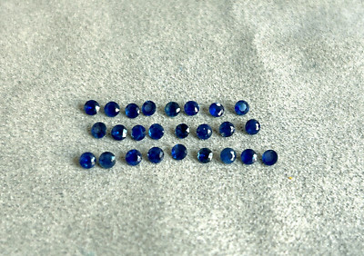 3 mm Brilliant cut Round Blue Sapphire Natural gemstones 25 pieces Deep Blue