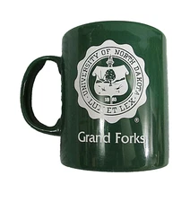 1980s University North Dakota UND Grand Forks ND Green Colorado Brand Coffee Mug