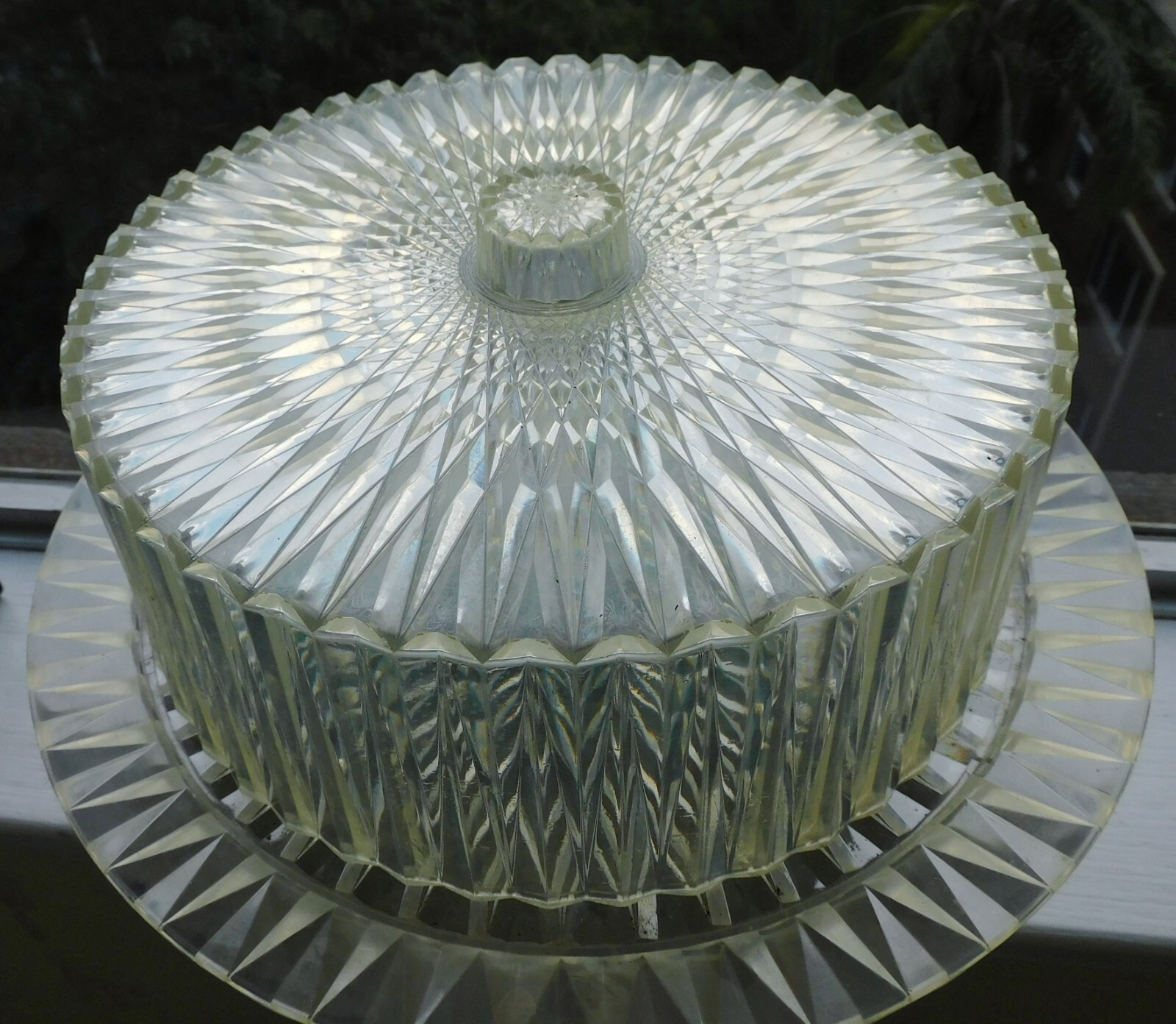 VINTAGE 1950s Lucite Plastic Cake Plate with Cover eBay
