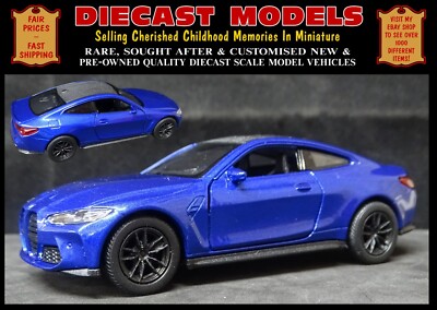 BMW M4 COUPE AKTUELLES MODELL IN BLAU; SAMMLER-DRUCKGUSSAUTO IM MASSSTAB 1:36 NEU IN BOX
