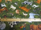 Green Quilting Treasures Sunrise Farms Farm Animal Cotton Fabric BTY