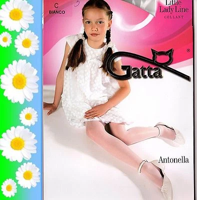 KOMMUNION festliche glatte Mädchen Strumpfhose weiß creme Blumenmädchen Gatta