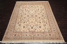 PakPersian 16/18 350 KPSI Hand Knotted Wool Traditional Area Rug Ivory 9'x12'7''