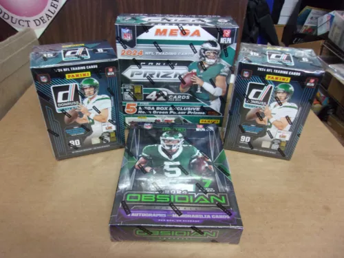 2024 OBSIDIAN HOBBY + PRIZM MEGA + (2) DONRUSS BLASTER  FOOTBALL BOX LOT
