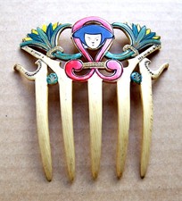 ART DECO EGYPTIAN REVIVAL HAIR COMB - NO US IMPORT FEES