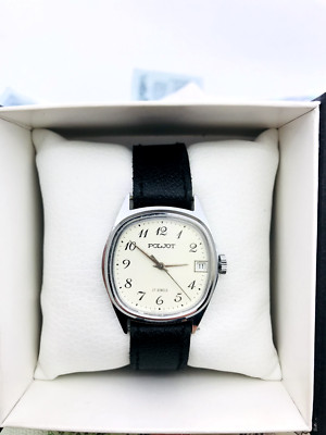 Rare Wristwatch Poljot White USSR Wrist Watch White Soviet Service 