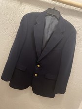 Polo University Club Ralph Lauren Gold Buttons Wool Sports Coat Navy Mens Sz 42R