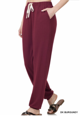 Zenana 5092 Soft French Terry PLUS Jogger Lounge Pants Poly Rayon