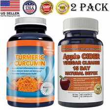 Turmeric Curcumin Immune Support Apple Cider Vinegar Weight Management 60 Caps