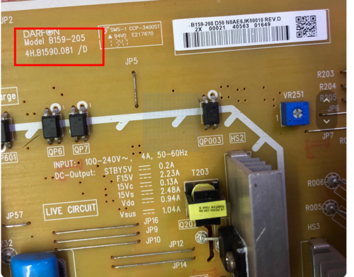 1pcs Scheda Alimentazione 42'' Originale Panasonic B159-205 4H.B1590.081/D Testata - Foto 2 di 4