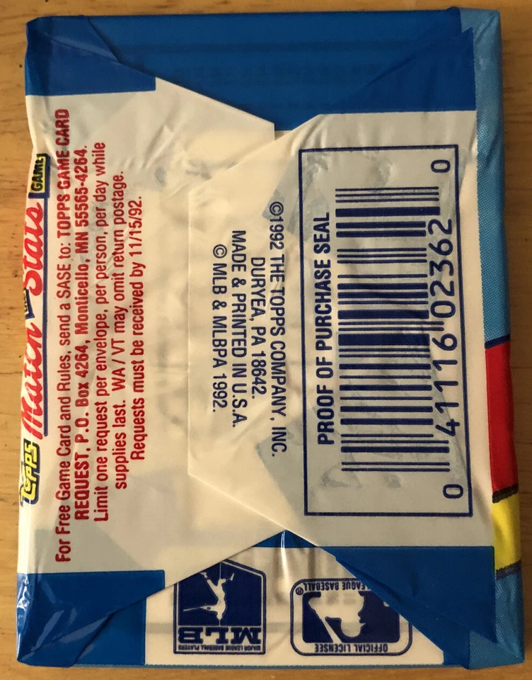 1992 Topps Baseball Wax Pack Rich “Goose” Gossage Rangers Showing On Top Front - Image 2 of 2