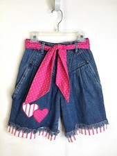 Rare Vintage Gloria Vanderbilt Murjani Jean Shorts Hearts