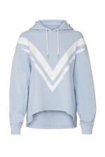 Tory Burch Sport Hoodie Womens XS light Blue Chevron French Terry Sweatshirt