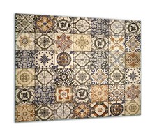 Herdabdeckplatten Ceranfeldabdeckung Spritzschutz Glas 60x52 cm Mosaik