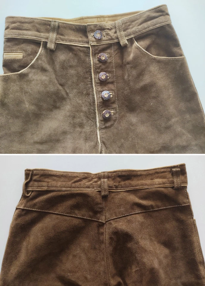 Oktoberfest Lederhose Trachtenmode hochwertiges Wildleder Made in Italy Gr. 46 - Bild 4 von 4