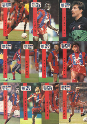 Proset Pro Set 1990/91 Fußball Karten Crystal Palace x 11 Komplettsatz