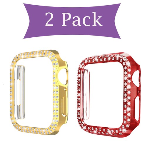 2 Pack Bling PC Case Cover Protective Face For Apple Watch Series 8/7/6/5/4/3/SE - 第 16/40 張圖片