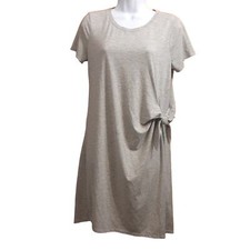 Pink Rose Women's Gray Side Tie Up Dresd Boho Lagenlook Size Large