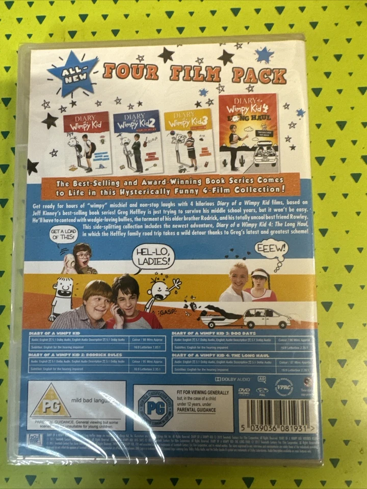 Diary Of A Wimpy Kid Collection 1-4 NEW SEALED DVD - Image 2 of 2