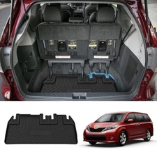 fit for 2011-2020 Toyota SIENNA Black Rear Cargo Trunk Liner Floor Cover Mat
