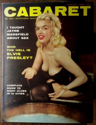 JAYNE MANSFIELD AUGUST 1956 CABARET MAGAZINE W/ WHO THE HELL IS ELVIS PRESLEY? 