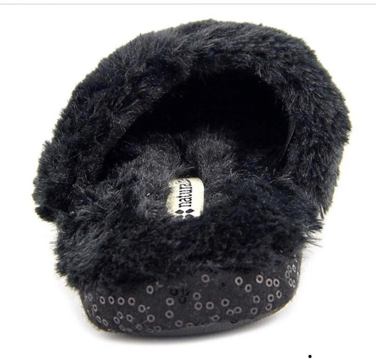全新 Sparkle 拖鞋 人造毛皮 黑色 Naturalizer 女式 S 小号 5M 6M 靠垫鞋底 — 第 2/3 张图片