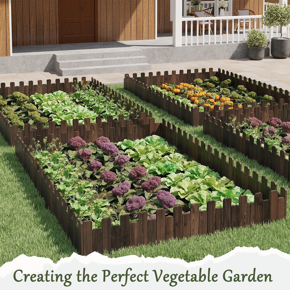 Wood Garden Edging Garden Fence Border No Dig Landscape Edging Lawn