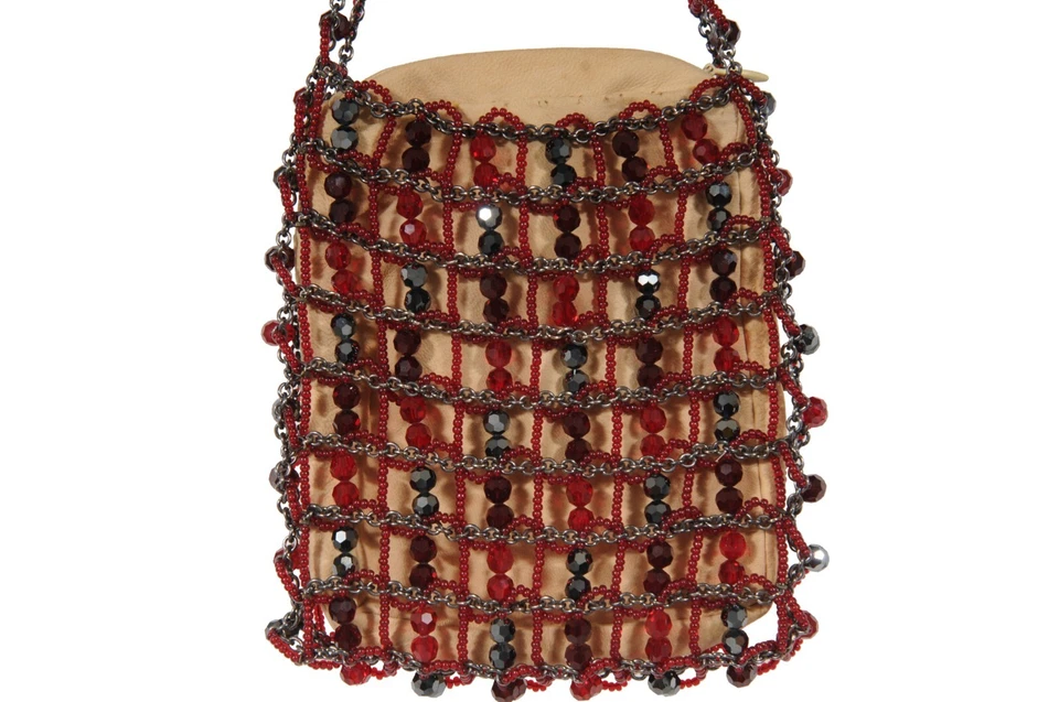 Mini bolso de hombro Daniel Swarovski vintage para mujer rojo negro cristal pedrería Foto 2 de 4